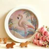 Round Handmade Pearl Diamond Painting DIY Kit, Cute Animal Portrait with Frame