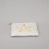 Pearl Starfish Seed Bead Embroidered Coin Purse - Small Square Beaded Bag