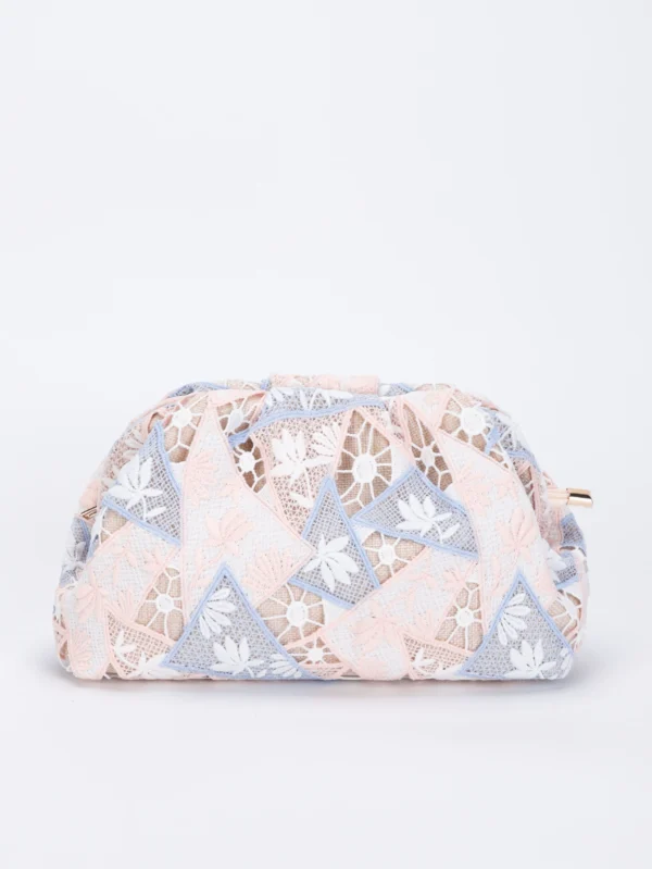Cross-Border New Embroidered Clutch Bag for Women, High-End Woven Niche Cloud Bag, Fashionable Yarn Flower Handbag
