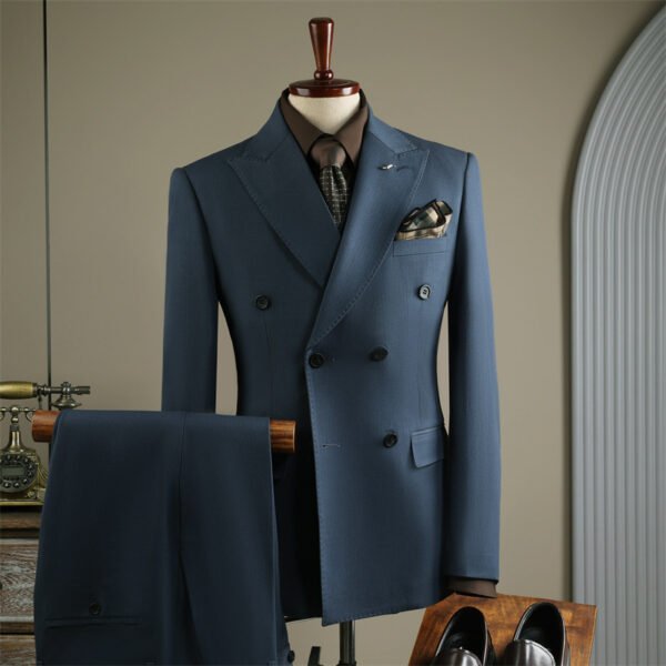 Striped Suit Set for Men, Business Formal Wear, Groomsman Attire, Wedding Groom Suit Jacket, Short Suit