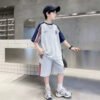 O1CN01BunvNH1CSEQnYouRy_2218561860079-0-cib Boys Gray Sports Two-Piece Set Short Sleeve and Shorts
