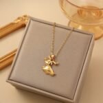European Foreign Trade Golden Cartoon Necklace Halloween Witch Clavicle Chain Pendant