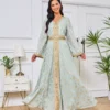 MT084 Cross-Border Trade Hot-Selling In-Stock Women Dress with Floral Embossing and Gold Stamping, Fashionable Long Gown Abaya - photo 4 MT084 Cross-Border Trade Hot-Selling In-Stock Women Dress with Floral Embossing and Gold Stamping, Fashionable Long Gown Abaya