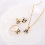 Ethnic Devil's Eye Gold-Plated Jewelry Three-Piece Set Middle East Style