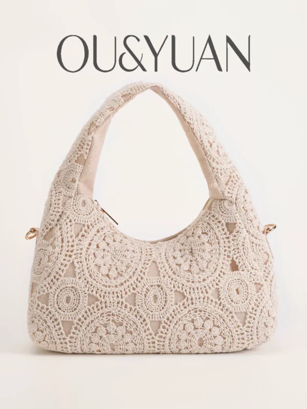 O1CN01C6ZhZT1cfDf6cczkW_2209246163627-0-cib.jpg_ Women's Holiday-Style Floral Bag, Large Shoulder Bag, Underarm Bag, Handbag, Suitable for Outings, Vacations, Parties, Crochet