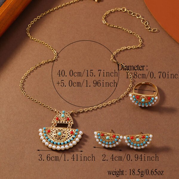 O1CN01CErINi1I8QrzUa9zL_2212514370848-0-cib Indian Palace Style 3D Flower Jewellery Set - Ring, Earrings & Necklace