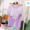 Tencel Modal Seven-Point Sleeve Home Clothes Set, Summer Pajamas for Kids