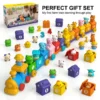 Farm Animal Digital Building Block Train Toy with Finger Puppets