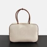 Bowling Bag with Extended Handle, Canvas and Leather Combination, Shoulder Bag/Briefcase, Retro Style