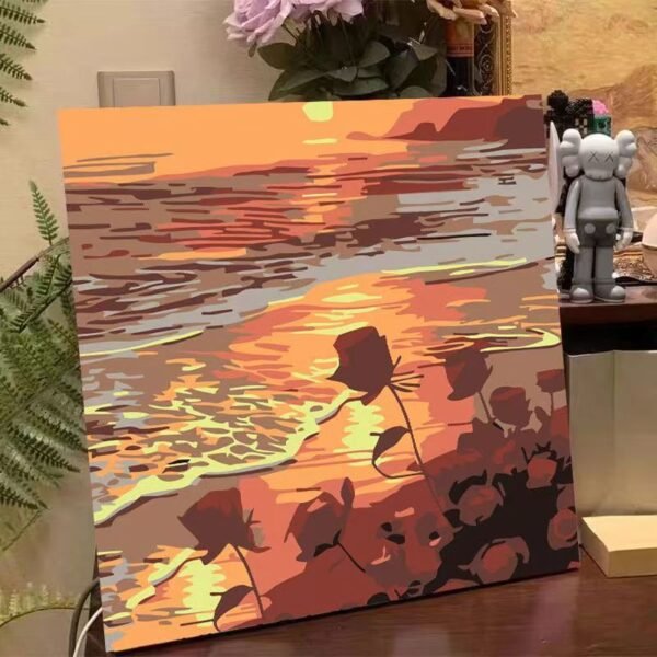 Cross-Border Digital Oil Painting DIY Coloring, Kids Hand-Painted Landscape Tulip Wholesale