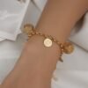 Turkish Gold Bracelet with Tassel Pendant, Color-Preserving Ethnic Jewelry 3 Turkish Gold Bracelet with Tassel Pendant, Color-Preserving Ethnic Jewelry