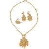 Xinjiang Jewelry Set, Gold-Plated Earrings, Necklace, Ethnic Style Three-Piece Set with Ring