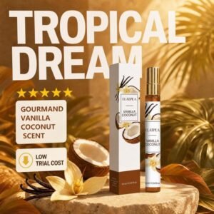 Parfum en spray léger à la vanille et à la noix de coco, 10 ml, parfum fruité rafraîchissant et durable 10ml