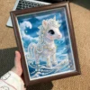 Twelve Zodiac Pearl Diamond Painting DIY Kit, Cartoon Sticker Art with Frame