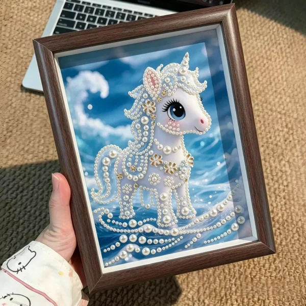 Twelve Zodiac Pearl Diamond Painting DIY Kit, Cartoon Sticker Art with Frame