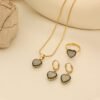 Xinjiang Full Diamond Love Eye Light Luxury Geometric Jewelry Set with Ring