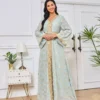 MT084 Cross-Border Trade Hot-Selling In-Stock Women Dress with Floral Embossing and Gold Stamping, Fashionable Long Gown Abaya - photo 3 MT084 Cross-Border Trade Hot-Selling In-Stock Women Dress with Floral Embossing and Gold Stamping, Fashionable Long Gown Abaya