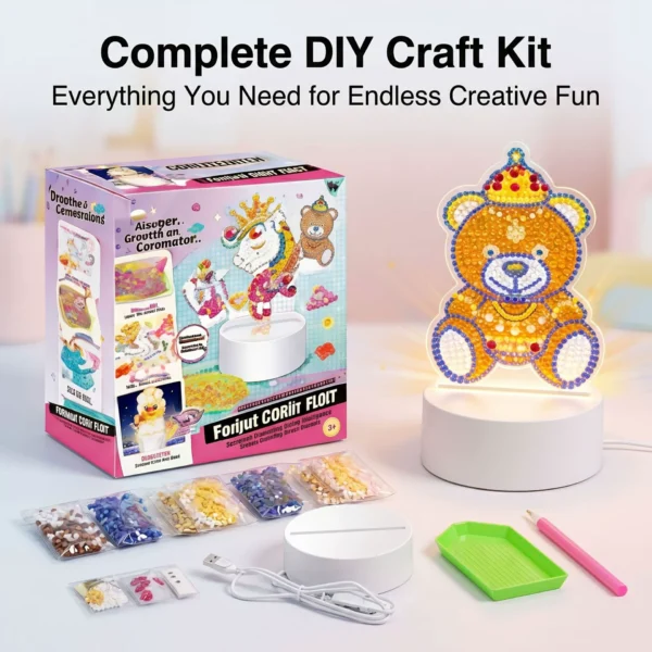 DIY Diamond Painting Bear Night Light Craft Kit