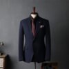 Striped Suit suit men's full set bridegroom suit British style best man clothes business formal wear wedding suit men's clothing