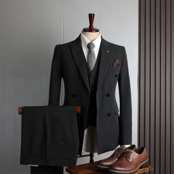 Double-Breasted Suit Set for Men, Formal Business Casual Slim Fit Plus Size Wholesale Wedding Blazer, High-End Feel