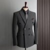 Double-Breasted Suit Set for Men, Formal Business Casual Slim Fit Plus Size Wholesale Wedding Blazer, High-End Feel