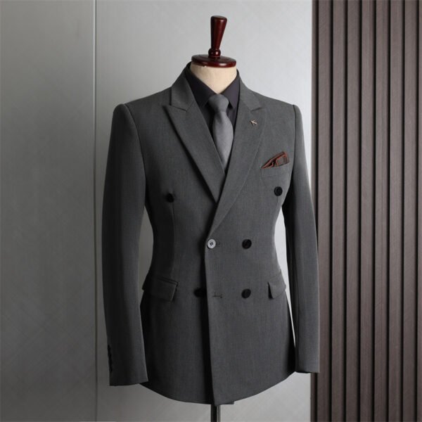 Double-Breasted Suit Set for Men, Formal Business Casual Slim Fit Plus Size Wholesale Wedding Blazer, High-End Feel
