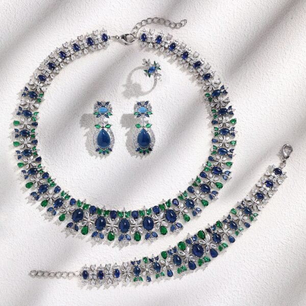 O1CN01EKNuac2HKVt6Uhnqr_2218095789132-0-cib Dubai Style Bridal Jewellery 4-Piece Set - Necklace, Earrings and Ring
