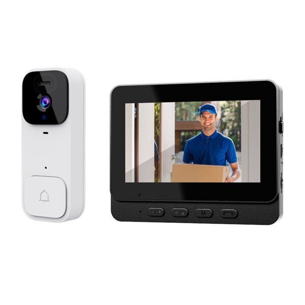 Video Doorbell with Indoor Monitor - 4.3 inch Screen, HD Night Vision
