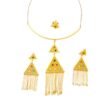 Middle Eastern Ethnic Necklace Set with Gold Tassel Earrings Clavicle Chain 5 Middle Eastern Ethnic Necklace Set with Gold Tassel Earrings Clavicle Chain
