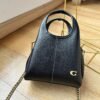 Trendy Basket Bag, Lychee-Pattern Leather, Bucket Shoulder Bag, Crossbody Underarm Bag
