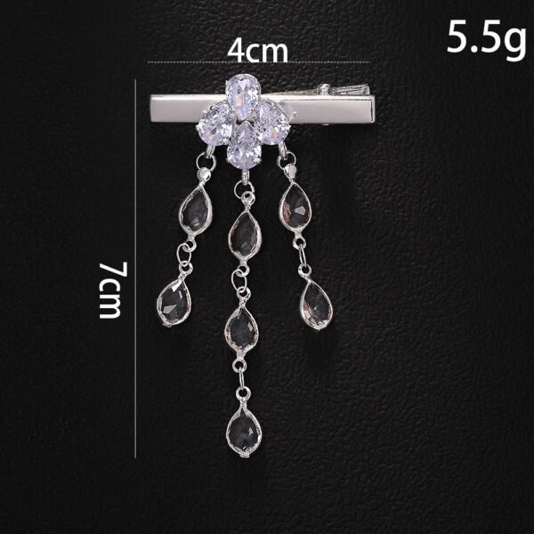 Rhinestone Teardrop Tassel Hair Clip - Sweet Style Hair Accessory