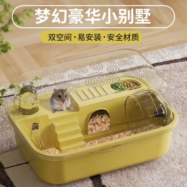 Plastic Hamster Cage Transparent Panoramic Luxury Villa Golden Hamster Double-Layer Extra-Large Space Three-Line Rat Pet Supplies