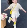 O1CN01Ev2OUH1CSEQkqLWd3_2218561860079-0-cib Girls' Summer Striped Short-Sleeve T-Shirt, Casual Rainbow Stripe Design