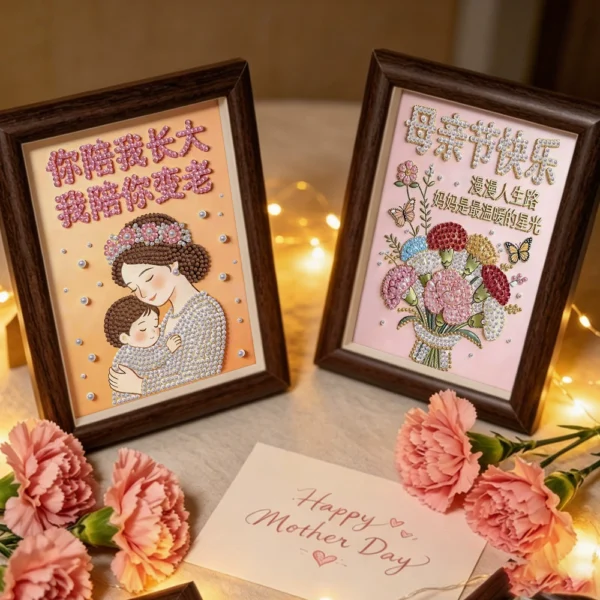 Mother's Day Pearl Diamond Painting DIY Kit with Wooden Frame