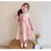 Girls' Graffiti Vest Dress, Summer Rainbow Pink Princess Dress
