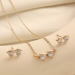 Copper Alloy Glasses-Shaped Zircon Fashion Necklace Korean Jewelry