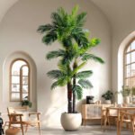 Large Artificial Palm Tree - Faux Areca & Coconut Palm Floor Plant