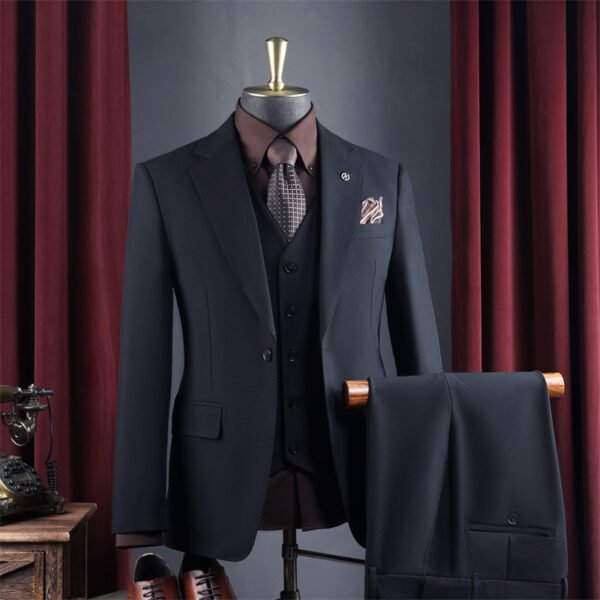 High-End Suit for Men, Pure Gray, Wrinkle-Resistant, Slightly Elastic, Formal Wear, Groom, Wedding, Best Man, Suit Set for Men
