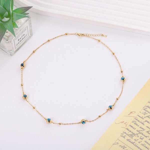 Cross-Border Copper Alloy Devil's Eye Necklace Jewelry Five-Piece Set, Blue Eyes
