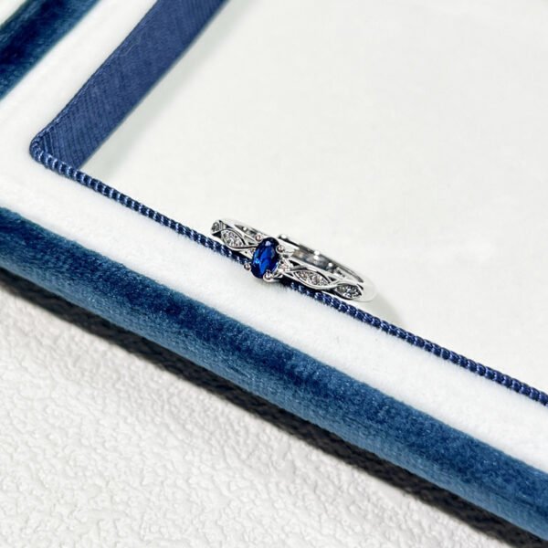 Blue Zircon Open Rings - Minimalist Adjustable Statement Ring Collection