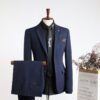 Plus Size Men's Business Casual Slim Wedding Groomsmen Dress Suit