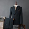 Men's Double-Breasted Suit Business Formal Wear Korean Groomsmen Wedding Groom Jacket