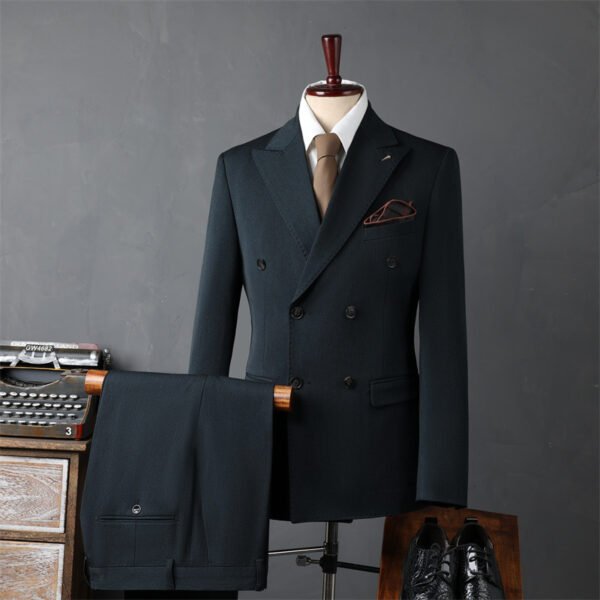 Men's Double-Breasted Suit Business Formal Wear Korean Groomsmen Wedding Groom Jacket