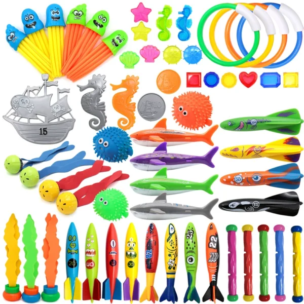 Diving Pool Toys - Assorted Sea Creature & Treasure Hunt Sets