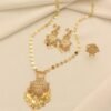 Xinjiang Jewelry Set, Gold-Plated Earrings, Necklace, Ethnic Style Three-Piece Set with Ring