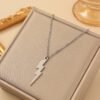 European and American Street Fashion Metal Mini Lightning Necklace, Unisex Pendant