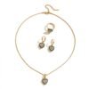 Xinjiang Full Diamond Love Eye Light Luxury Geometric Jewelry Set with Ring