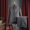 High-End Suit for Men, Pure Gray, Wrinkle-Resistant, Slightly Elastic, Formal Wear, Groom, Wedding, Best Man, Suit Set for Men