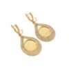 Gold-Plated Coin Earrings, Rice Flower Coin with Diamonds, Ethnic Style