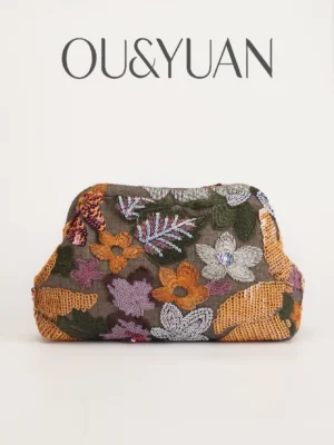 Heavy Embroidery Sequin Handbag - High-End Clutch Evening Cloud Bag